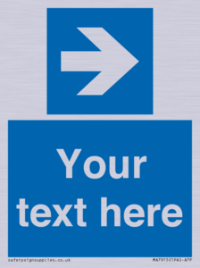 MA7915: Custom Directional signage blue right arrow
