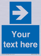MA7915: Custom Directional signage blue right arrow