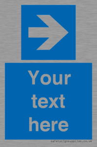 MA7915: Custom Directional signage blue right arrow