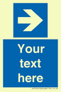 MA7915: Custom Directional signage blue right arrow