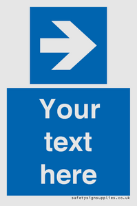 MA7915: Custom Directional signage blue right arrow