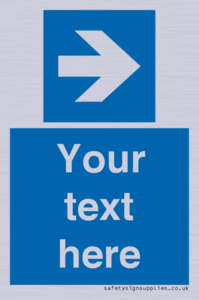 MA7915: Custom Directional signage blue right arrow