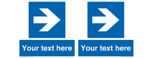MA7915: Custom Directional signage blue right arrow