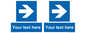 MA7915: Custom Directional signage blue right arrow