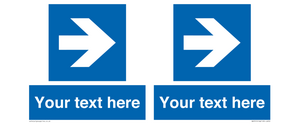 MA7915: Custom Directional signage blue right arrow