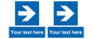 MA7915: Custom Directional signage blue right arrow