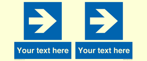 MA7915: Custom Directional signage blue right arrow