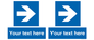 MA7915: Custom Directional signage blue right arrow