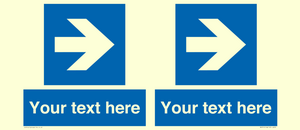 MA7915: Custom Directional signage blue right arrow
