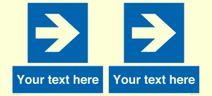 MA7915: Custom Directional signage blue right arrow