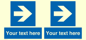 MA7915: Custom Directional signage blue right arrow