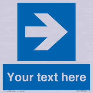 MA7915: Custom Directional signage blue right arrow