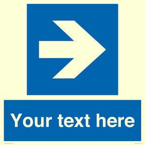 MA7915: Custom Directional signage blue right arrow