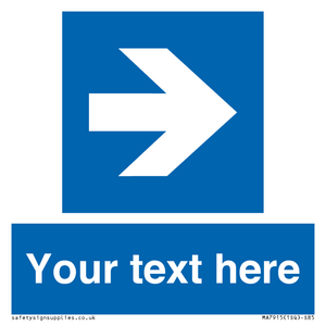 MA7915: Custom Directional signage blue right arrow