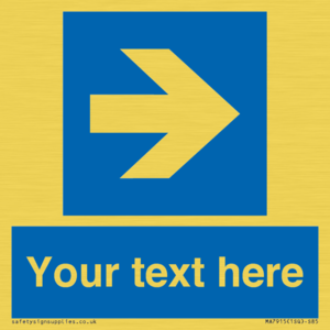 MA7915: Custom Directional signage blue right arrow