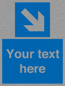 MA7916: Custom Directional signage blue down right arrow