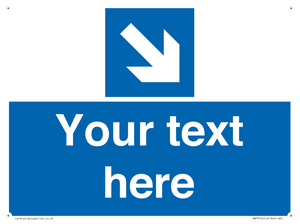 MA7916: Custom Directional signage blue down right arrow