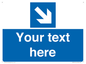 MA7916: Custom Directional signage blue down right arrow