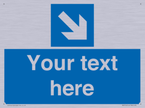 MA7916: Custom Directional signage blue down right arrow