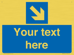 MA7916: Custom Directional signage blue down right arrow