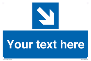 MA7916: Custom Directional signage blue down right arrow