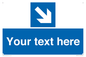 MA7916: Custom Directional signage blue down right arrow