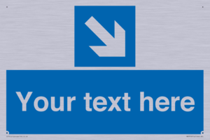 MA7916: Custom Directional signage blue down right arrow