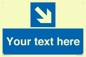 MA7916: Custom Directional signage blue down right arrow