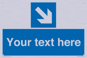MA7916: Custom Directional signage blue down right arrow