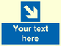 MA7916: Custom Directional signage blue down right arrow