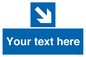 MA7916: Custom Directional signage blue down right arrow