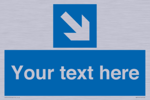 MA7916: Custom Directional signage blue down right arrow