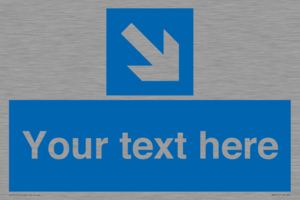 MA7916: Custom Directional signage blue down right arrow