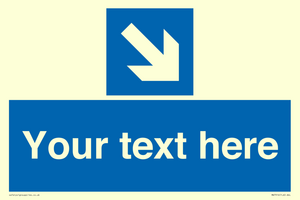 MA7916: Custom Directional signage blue down right arrow