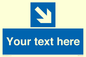 MA7916: Custom Directional signage blue down right arrow