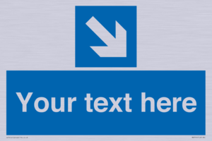 MA7916: Custom Directional signage blue down right arrow