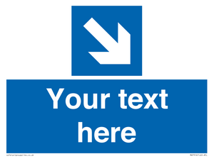 MA7916: Custom Directional signage blue down right arrow
