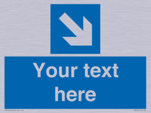 MA7916: Custom Directional signage blue down right arrow