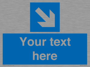 MA7916: Custom Directional signage blue down right arrow