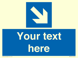 MA7916: Custom Directional signage blue down right arrow