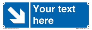 MA7916: Custom Directional signage blue down right arrow