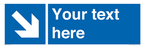 MA7916: Custom Directional signage blue down right arrow