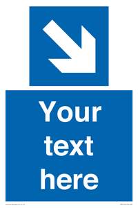 MA7916: Custom Directional signage blue down right arrow