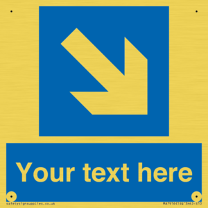 MA7916: Custom Directional signage blue down right arrow