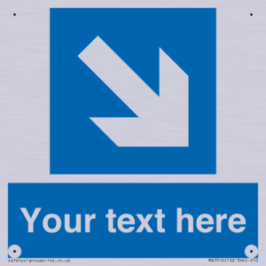 MA7916: Custom Directional signage blue down right arrow