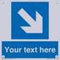 MA7916: Custom Directional signage blue down right arrow