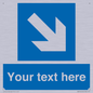 MA7916: Custom Directional signage blue down right arrow