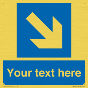 MA7916: Custom Directional signage blue down right arrow