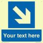 MA7916: Custom Directional signage blue down right arrow