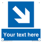 MA7916: Custom Directional signage blue down right arrow